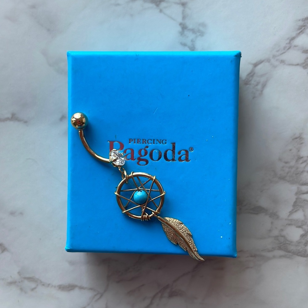Piercing Pagoda 10k gold Dreamcatcher Belly Ring